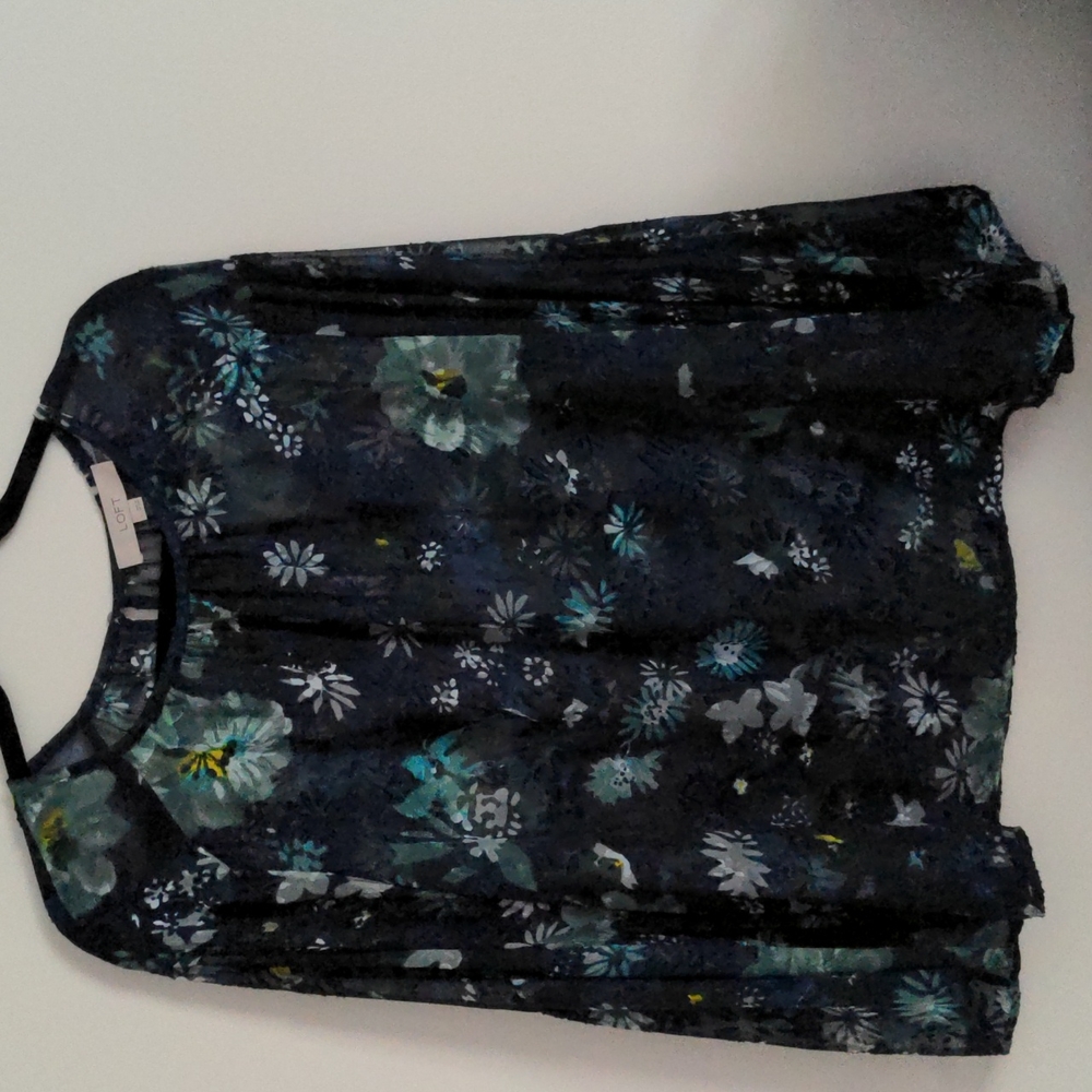 Loft sheer flower blouse